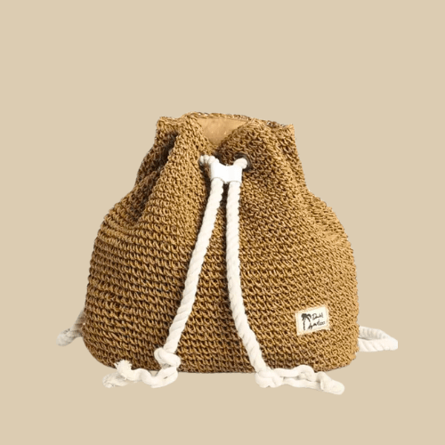 Straw Bucket Beach Bag | Felia Brown