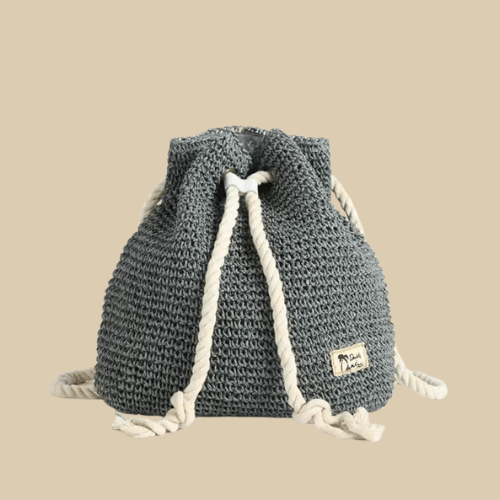 Straw Bucket Beach Bag | Felia Gray