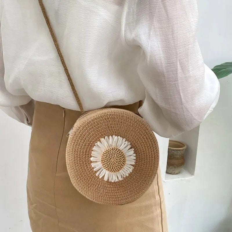 Straw Circle Bag | Floria khaki