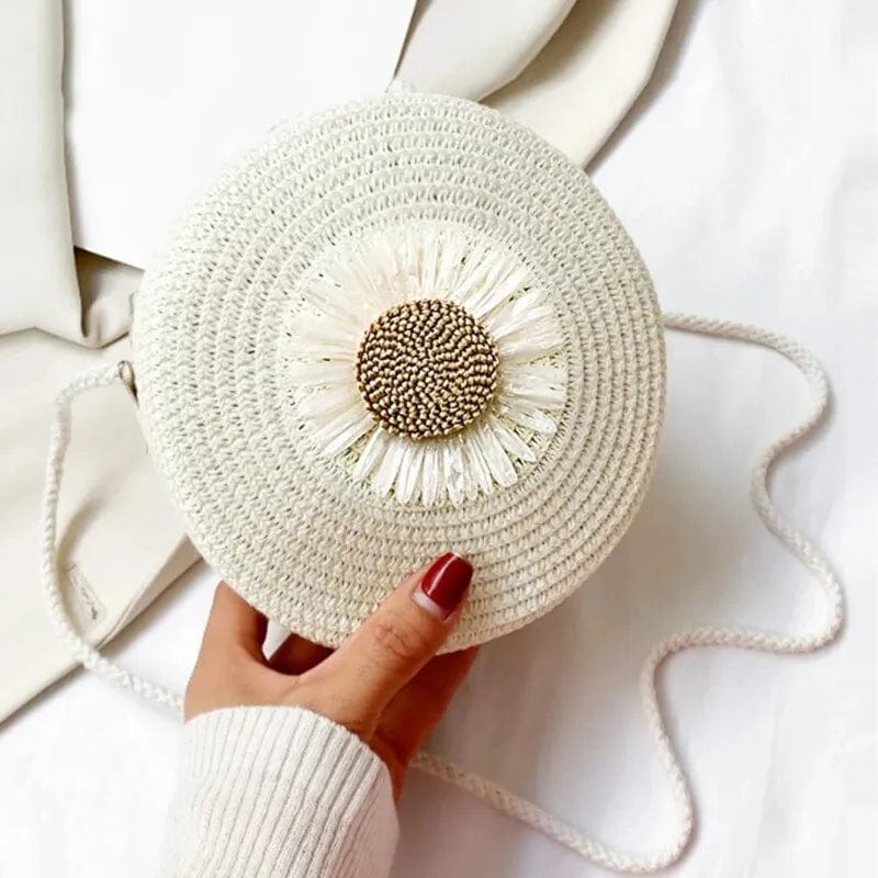 Straw Circle Bag | Floria white