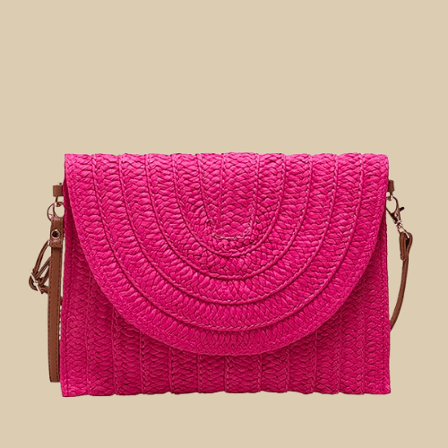 Straw Clutch Bag | Maddy hotpink