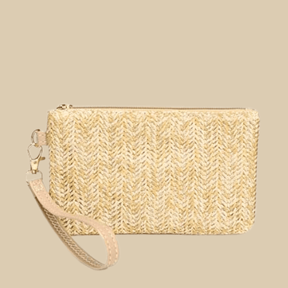 Straw clutch | Mila Khaki