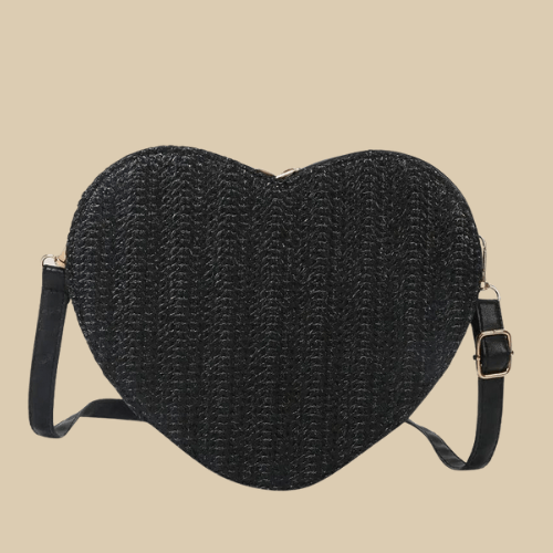 Straw Effect Bag | Lovely Black