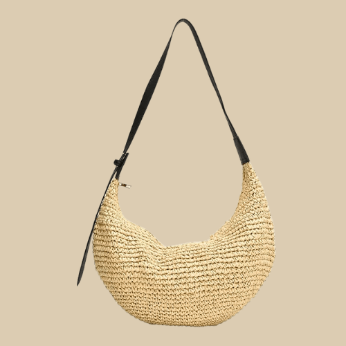 Straw Hobo Bag Beige