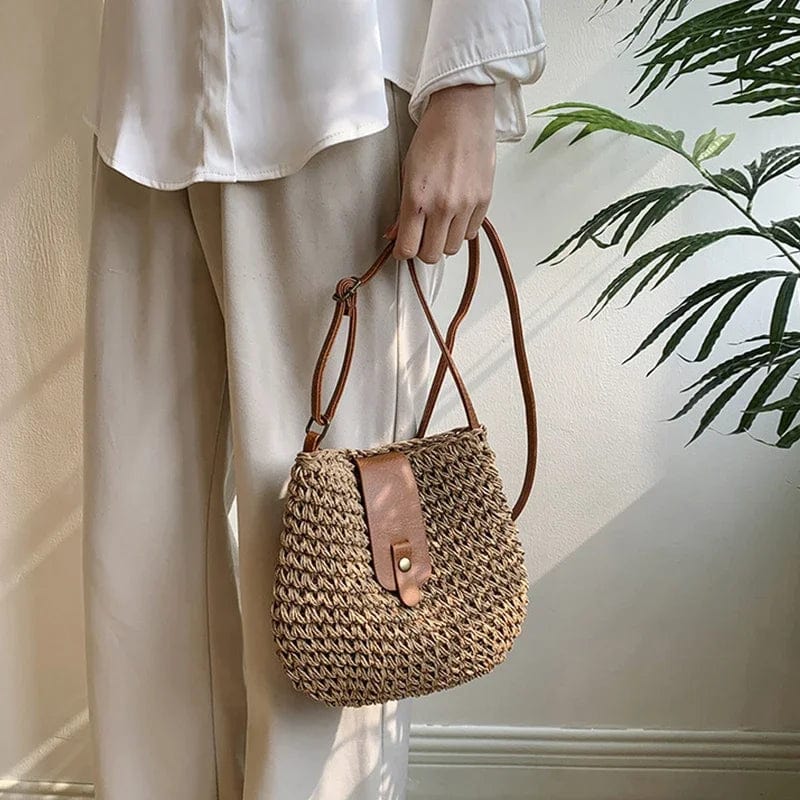 Straw Satchel Bag | Athena