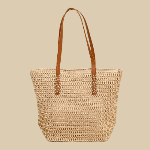 Straw Sling Bags Beige