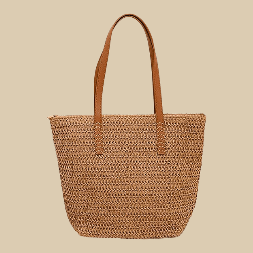 Straw Sling Bags Brown