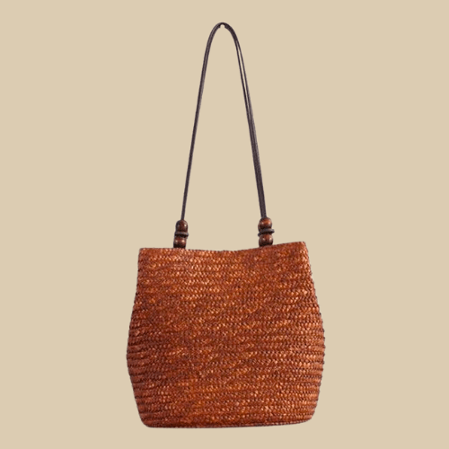 Straw Tote Bag | Libertie brown