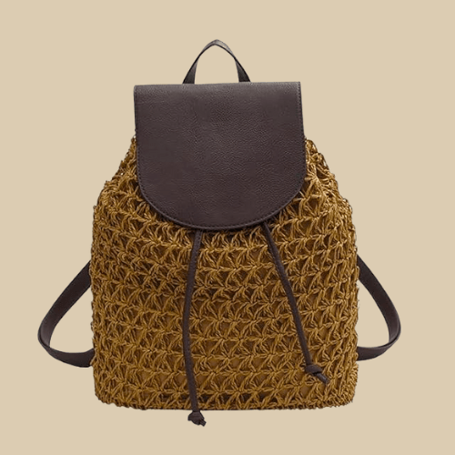 Straw Woven Backpack | Emilia Brown