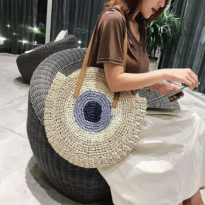 Straw Woven Tote Bag | Lucky