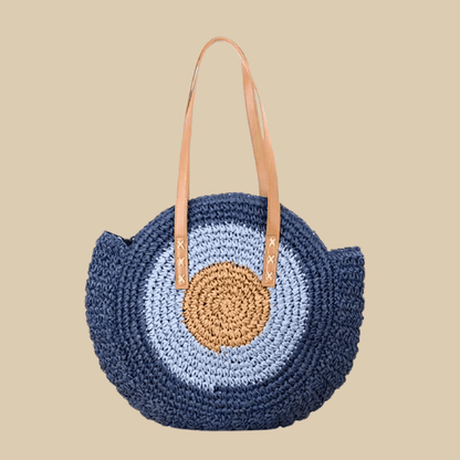 Straw Woven Tote Bag | Lucky Blue