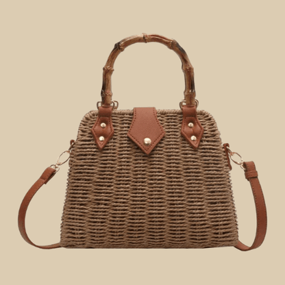 Wicker Hand Bag | Cecilia Khaki