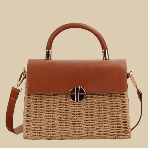 Wicker Shoulder Bag Brown